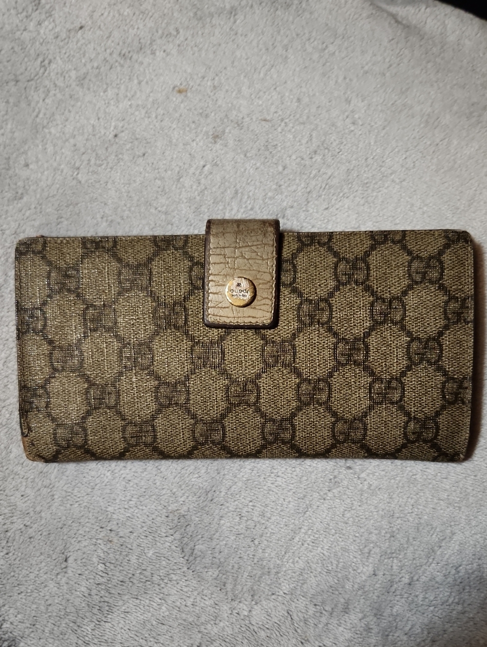 Gucci  Vintage GG Supreme Long Wallet in Brown @ COA, Look At All Pictures